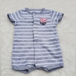 Gray Striped Kids One Piece Size Nb